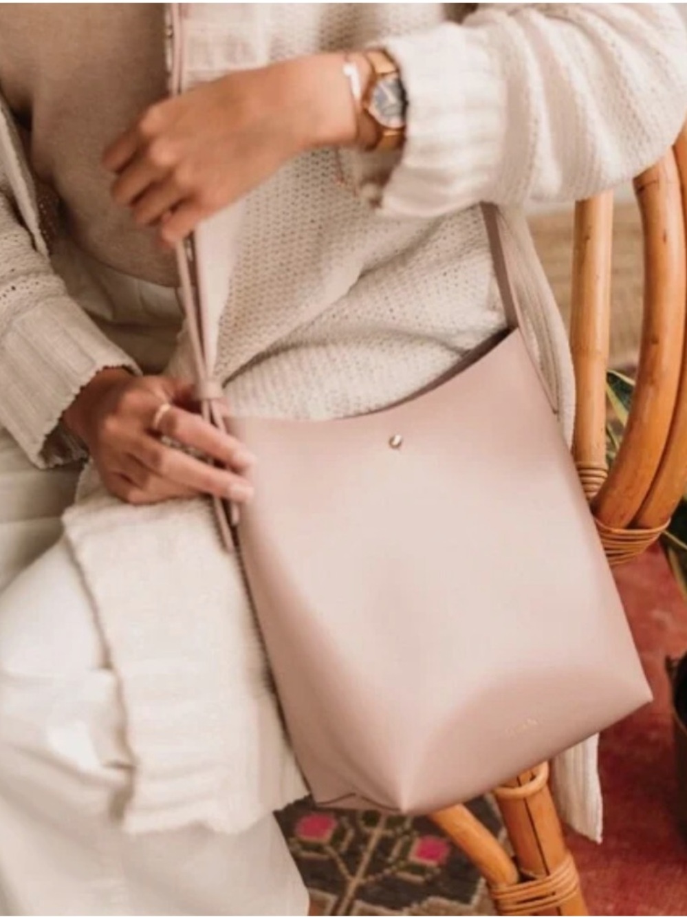Samara | Preowned peony pink medium shoulder bag crossbody adjustable strap